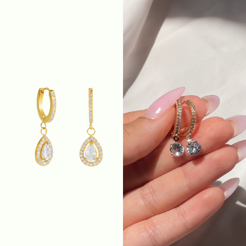 Addict Drop Diamond Treasure Earrings + Drop Diamond Treasure Earrings