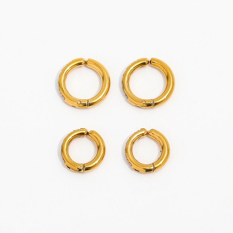 COMBO 13 + 15 MM NO PIERCING ADDICT EARCUFFS - 18K GOLD PLATED + White + Multi Timeless Regal Huggies (Copy)