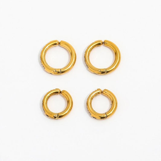 COMBO 13 + 15 MM NO PIERCING ADDICT EARCUFFS - 18K GOLD PLATED