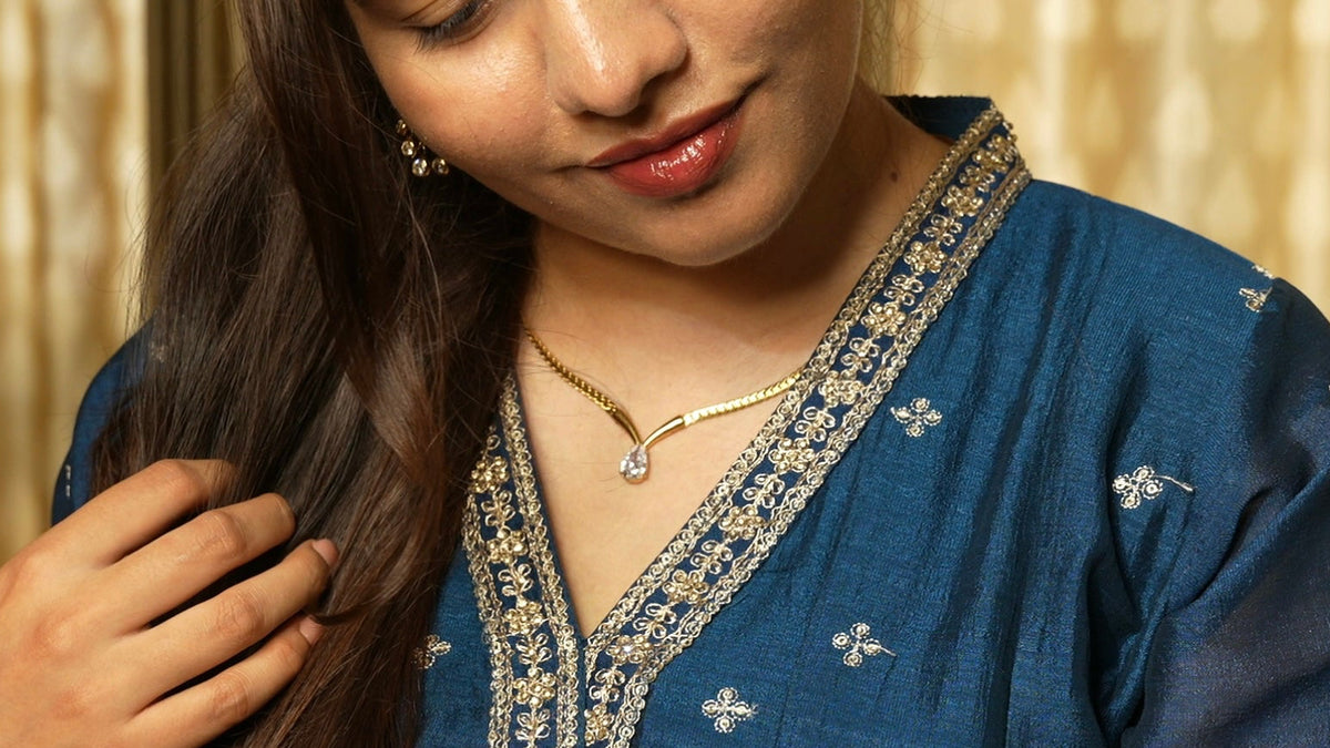 Party Combo Diamond Treasure Necklace + White Timeless Regal Huggies Combo + NO PIERCING ADDICT EARCUFFS