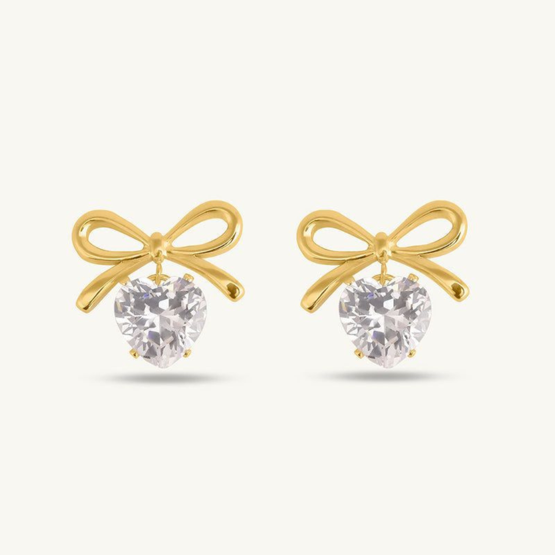 Royal Heart Bow Earrings