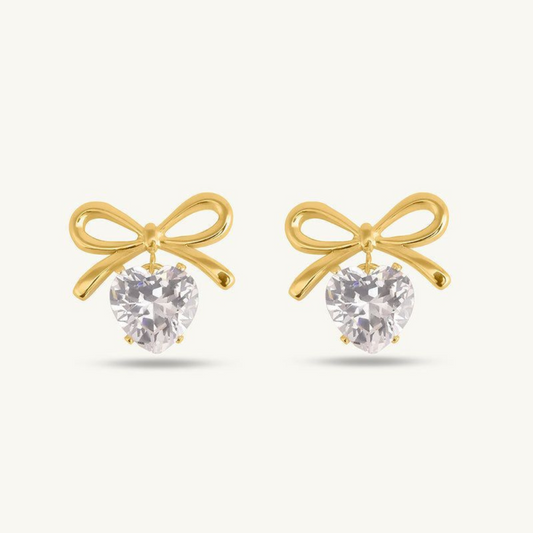 Royal Heart Bow Earrings